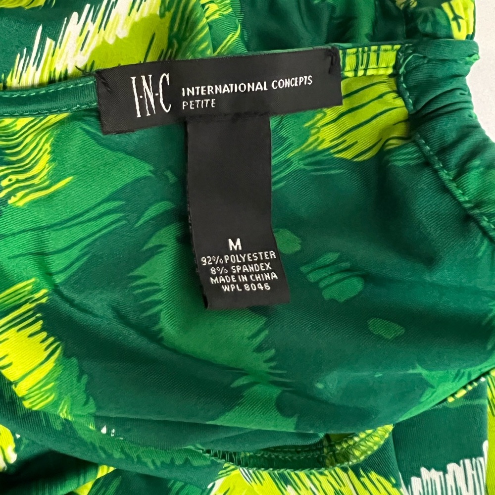 EUC * INC International Concepts Yellow and Green Halter Midi Sundress - Picture 6 of 9